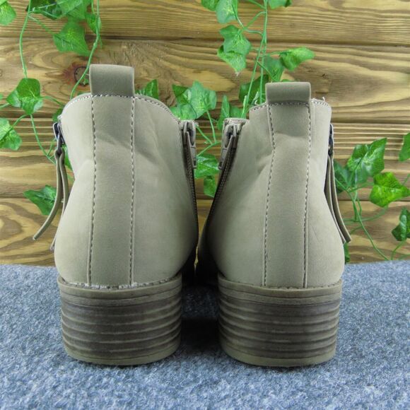 Time and Tru Women Ankle Boots Boots Brown Synthetic Zip Size 8 Medium - Picture 5 of 9
